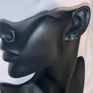 Turquoise Heart Hand Studs